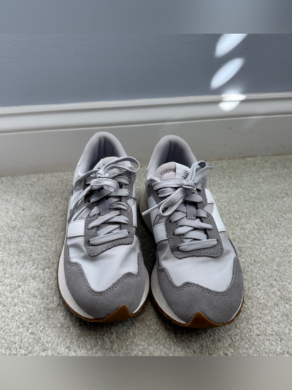 New Balance Women's Gray and White Retro Runner Sneakers - Picture 3 of 10